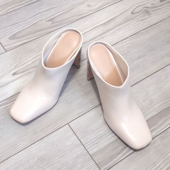 (65-1820) Coutgo Womens Square Toe Mules Slip On Snakeskin Sz 5.5 - Picture 4 of 11